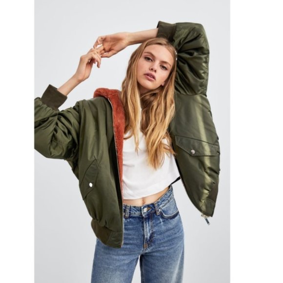 zara reversible bomber jacket